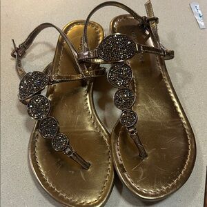 Marc Fisher Gold Sandals with Embellishments size 6.5